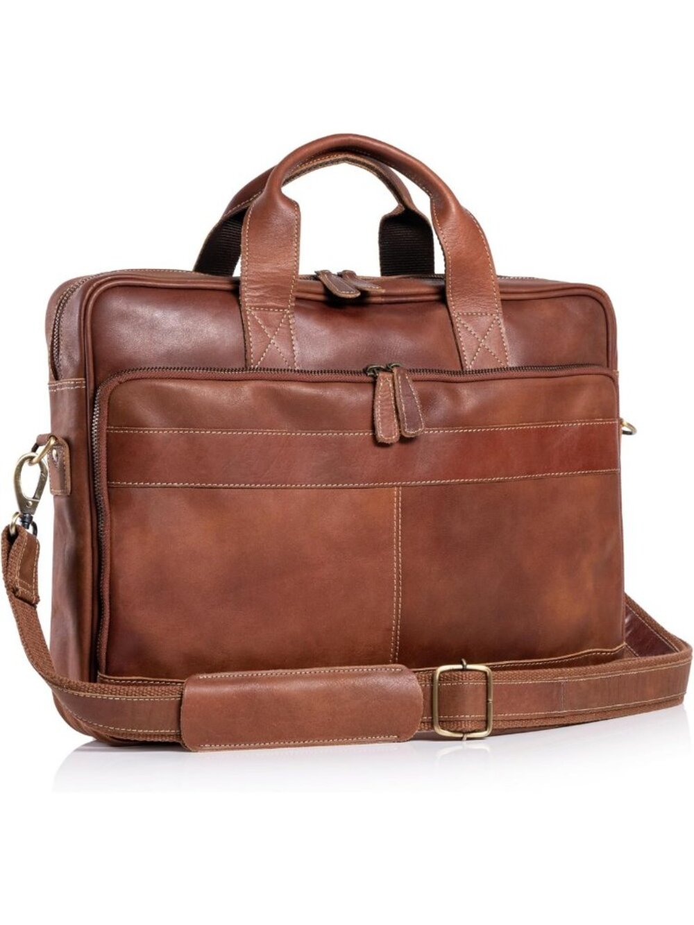 Stylish Leather Briefcase for 16" Laptop | Versatile Messenger Bag & Satchel
